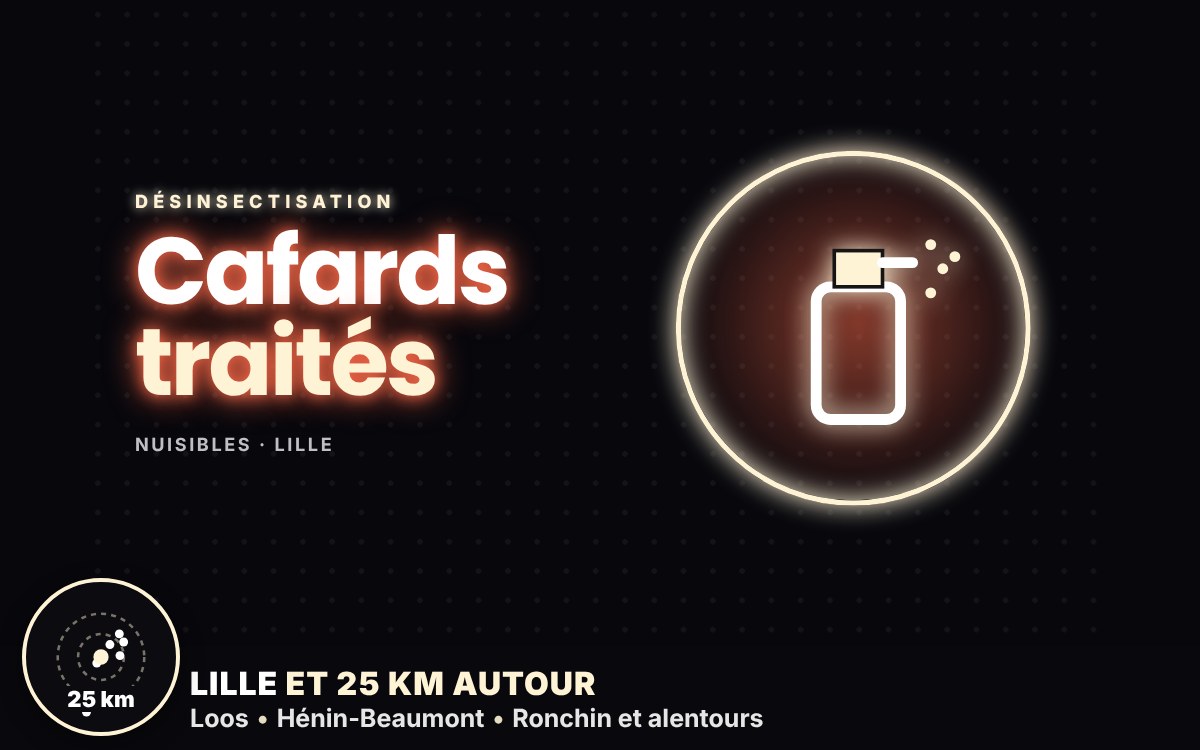 Je vais traiter les cafards dans votre cuisine à Marcq-en-Barœul