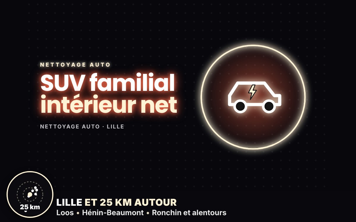 Je vais nettoyer l’intérieur de votre voiture familiale ou SUV à Tourcoing