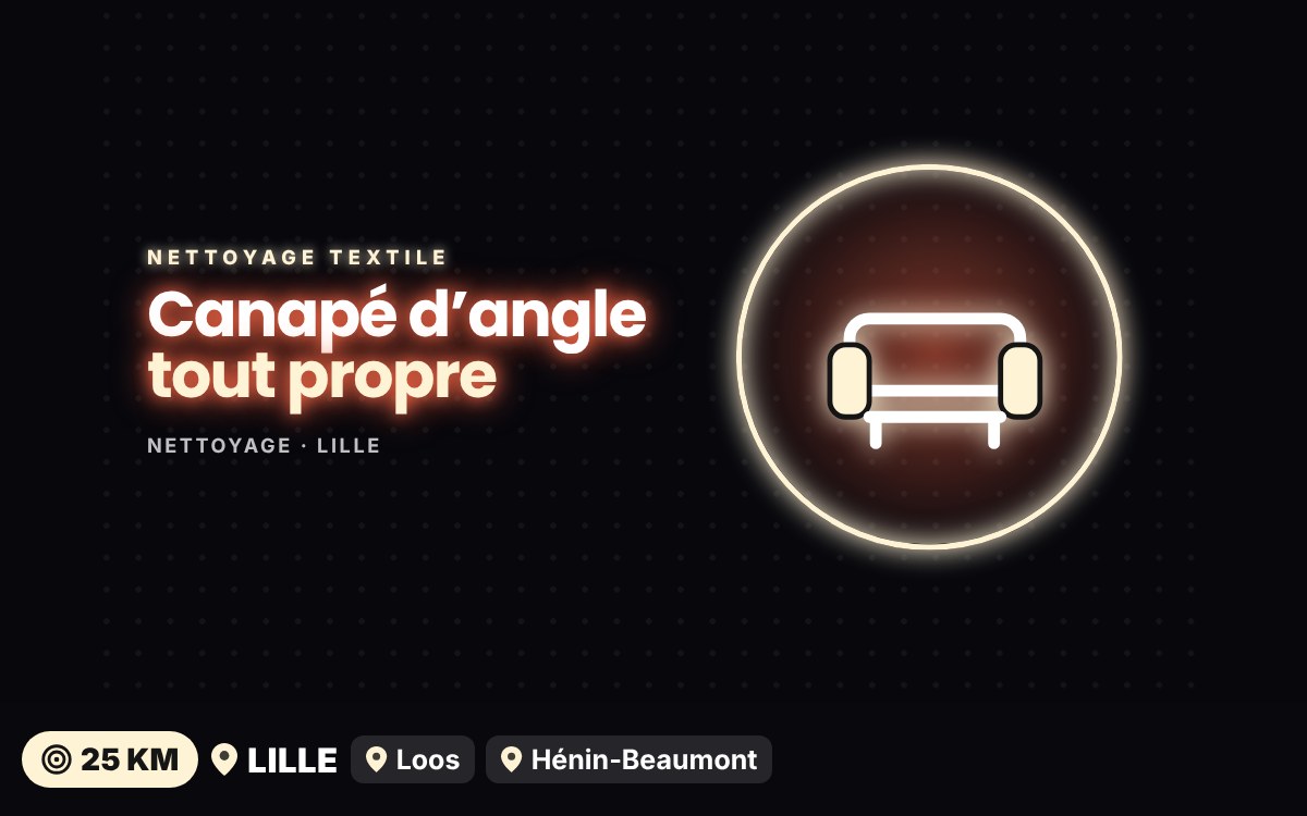 Je vais nettoyer votre canapé d’angle à domicile à Tourcoing