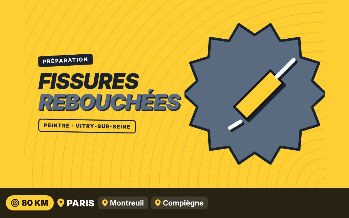 Je vais reboucher fissures et trous avant la mise en peinture à Cergy
