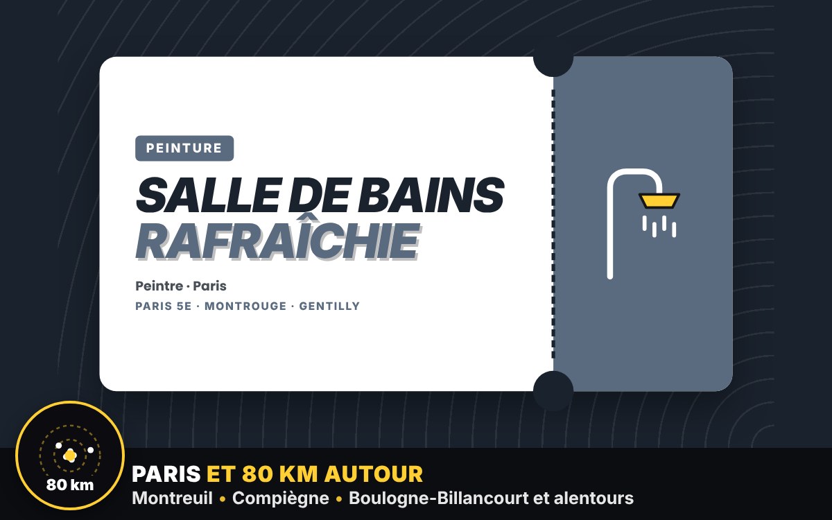 Je vais repeindre votre salle de bains avec une peinture pièces humides à Nanterre