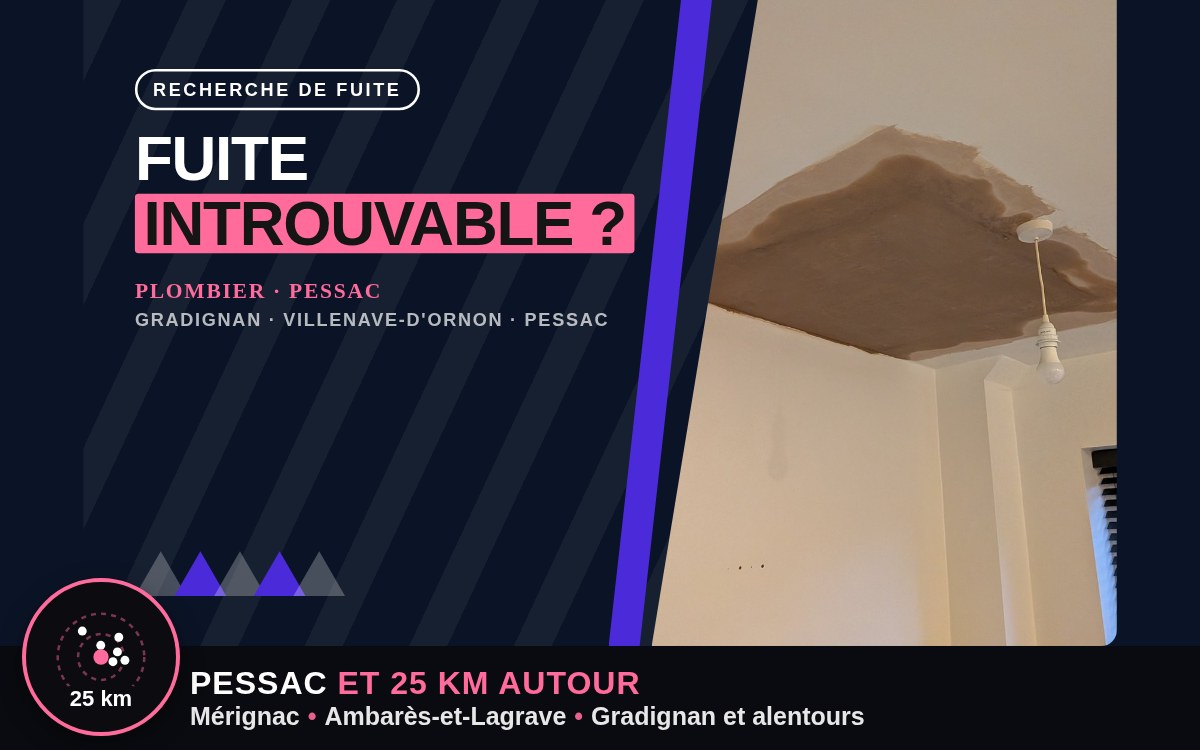 Je vais rechercher l'origine d'une fuite d'eau invisible à Bègles
