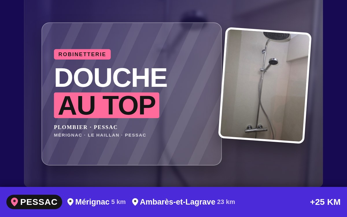 Je vais remplacer votre colonne ou votre mitigeur de douche à Bègles
