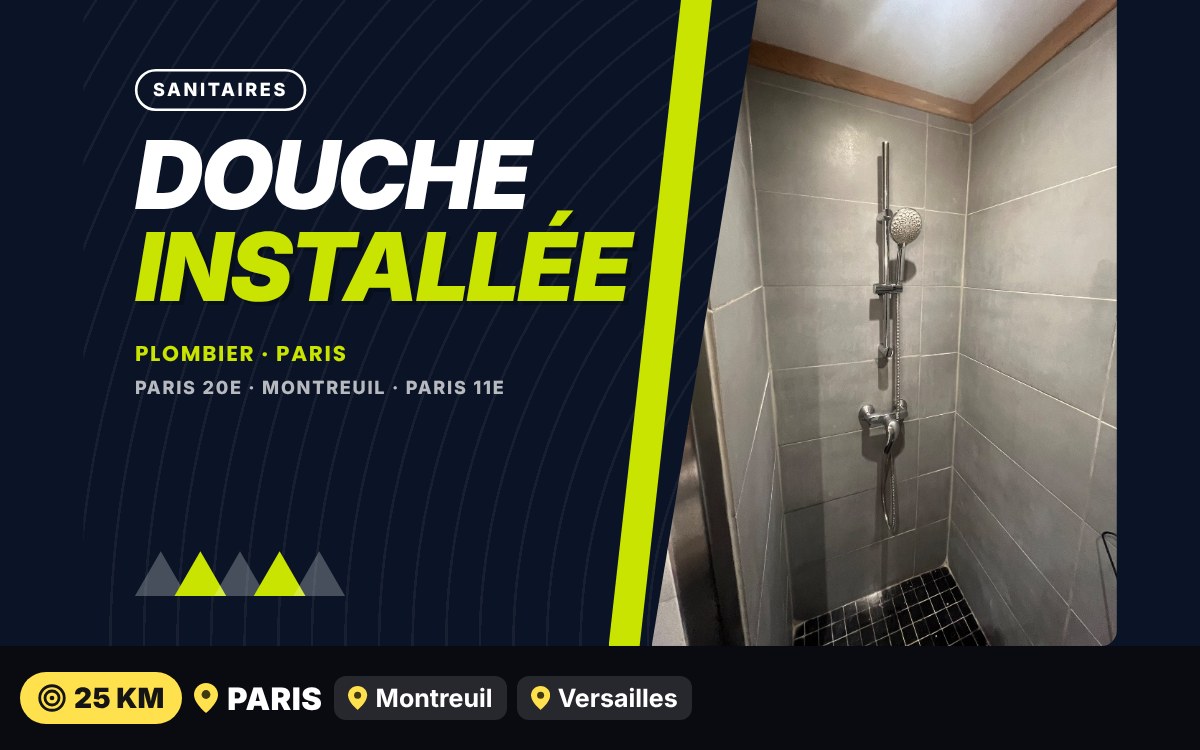 Je vais installer votre douche avec son mitigeur et sa barre à Versailles