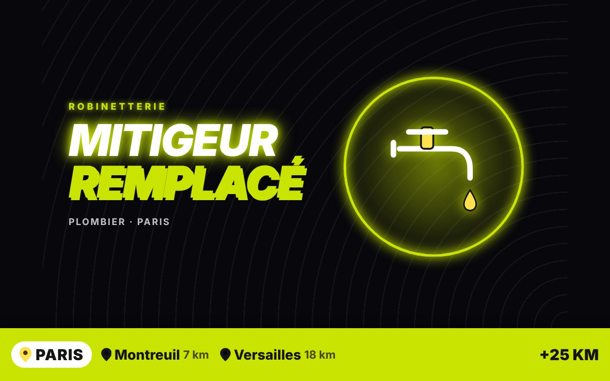 Je vais remplacer votre mitigeur de cuisine ou de lavabo à Versailles