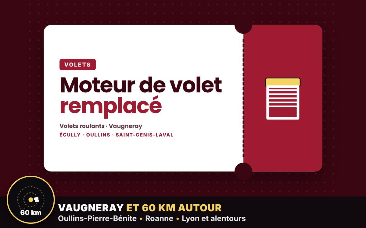 Je vais remplacer le moteur de votre volet roulant électrique à Écully