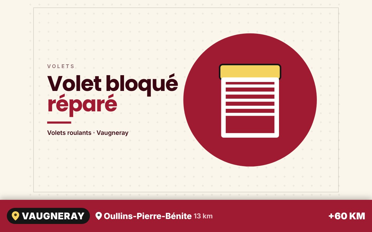 Je vais réparer votre volet roulant bloqué ou qui descend de travers à Écully