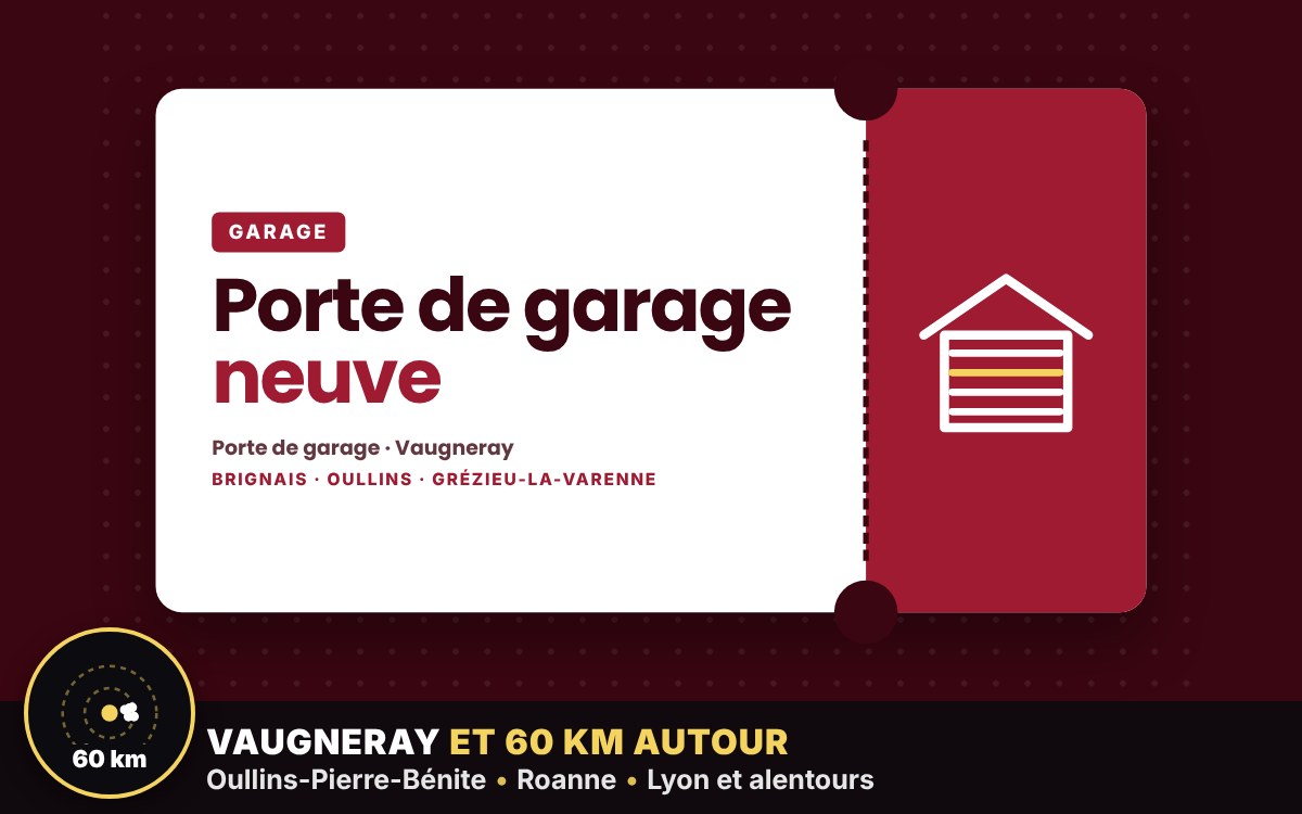 Je vais poser votre nouvelle porte de garage sectionnelle ou basculante à Écully