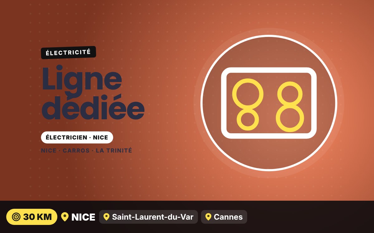 Je vais créer une ligne dédiée pour votre plaque, four ou clim à Nice