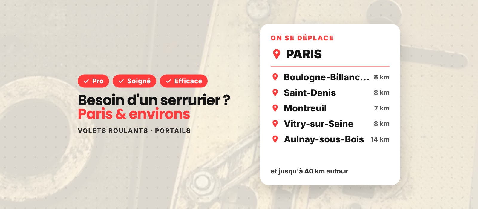 Aouni A — serrurier à Paris
