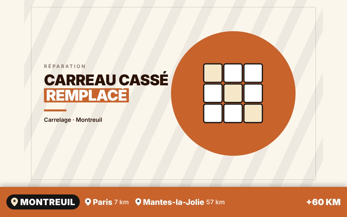 Je vais remplacer vos carreaux cassés ou fissurés à Creil