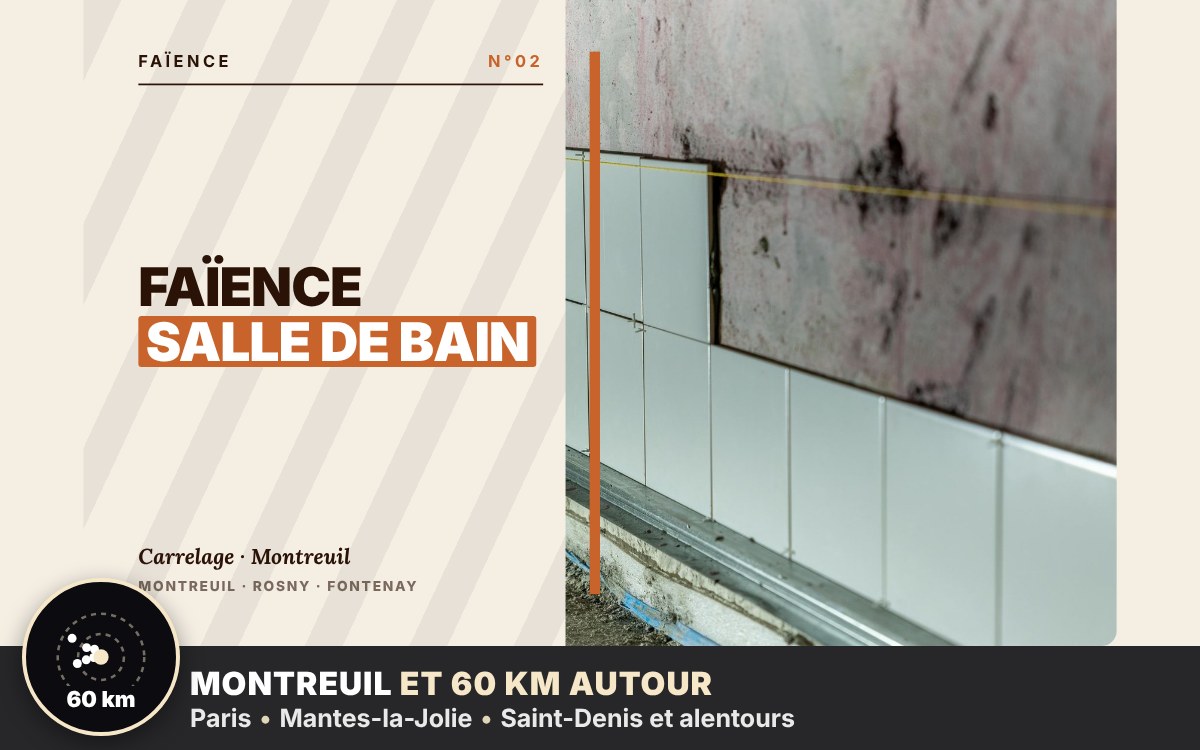 Je vais poser la faïence murale de votre salle de bain à Meaux