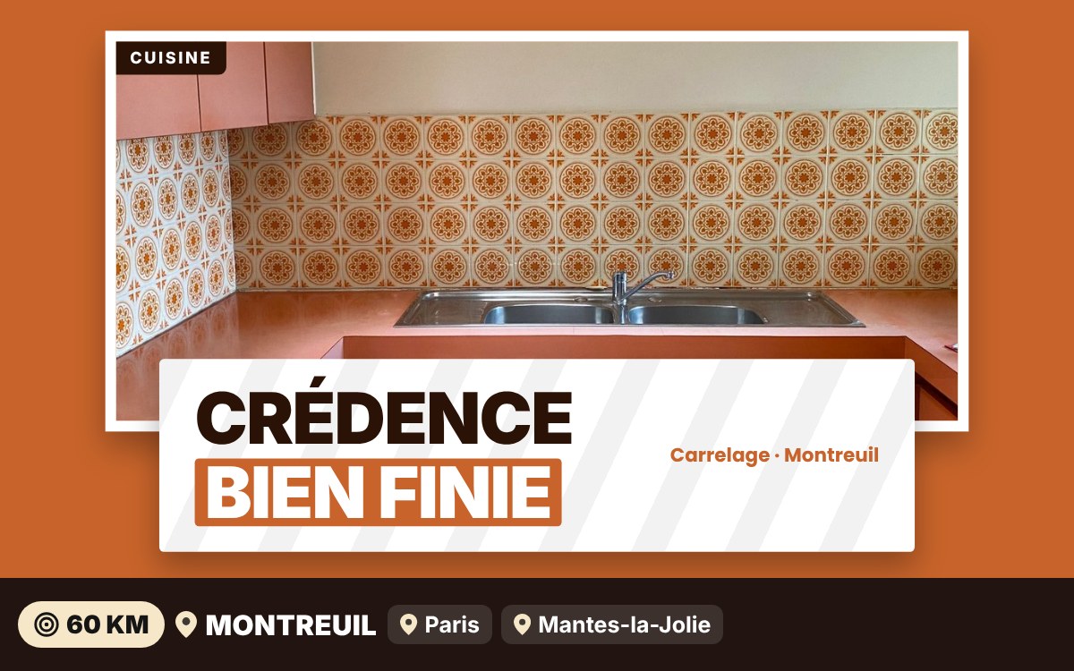 Je vais carreler la crédence de votre cuisine à Creil