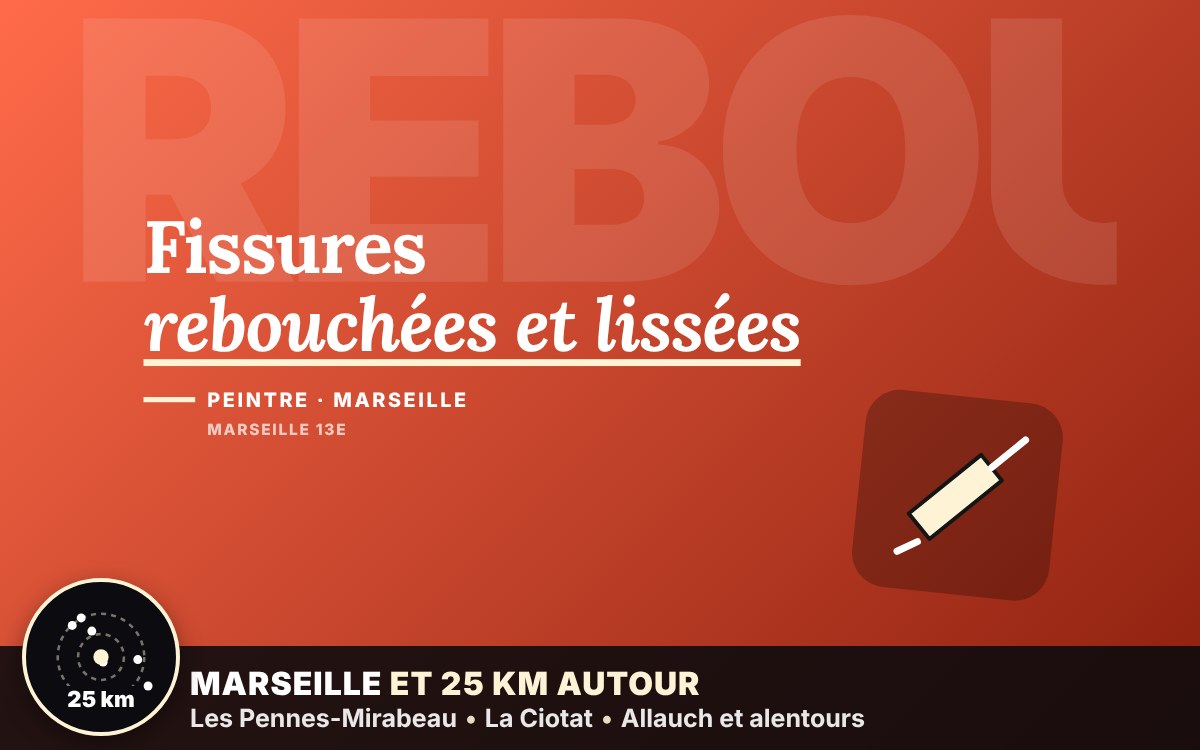 Je vais reboucher les trous et fissures de vos murs à Marseille