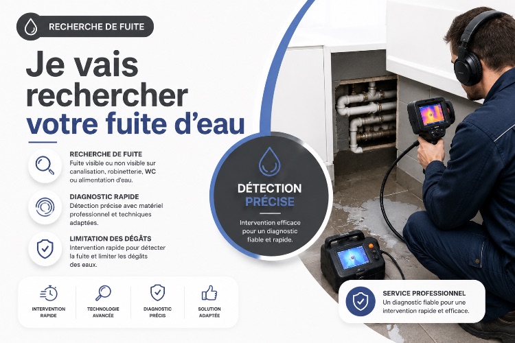 Je vais rechercher votre fuite d’eau