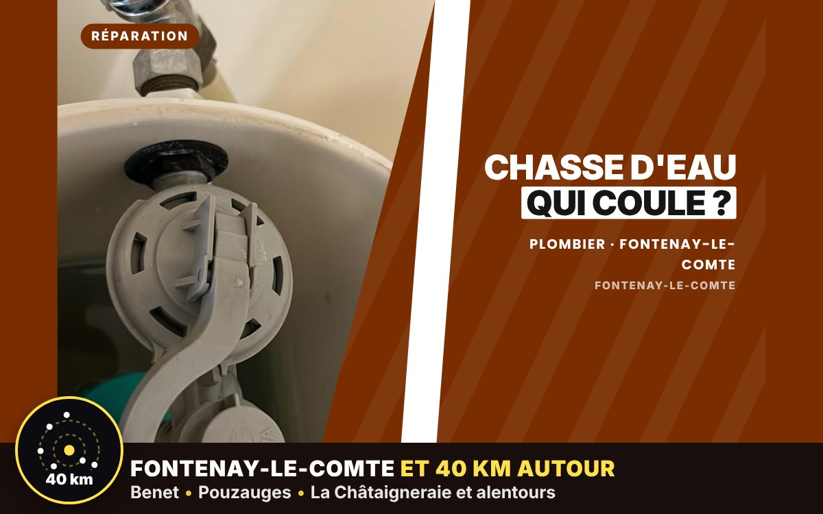 Je vais réparer votre chasse d'eau qui coule à Niort
