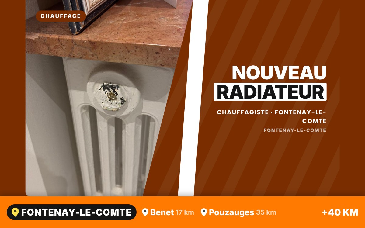 Je vais poser votre radiateur à eau à Fontenay-le-Comte