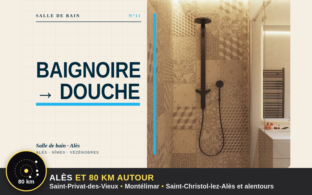 Notre équipe va remplacer votre baignoire par une douche à Montpellier
