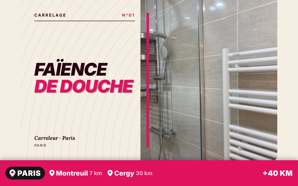 Je vais poser la faïence de votre douche à Paris
