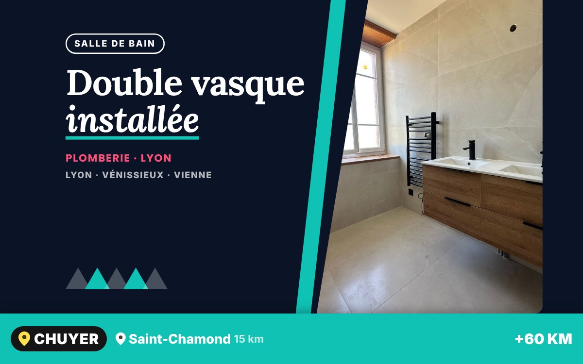 Notre équipe va poser votre meuble double vasque à Écully