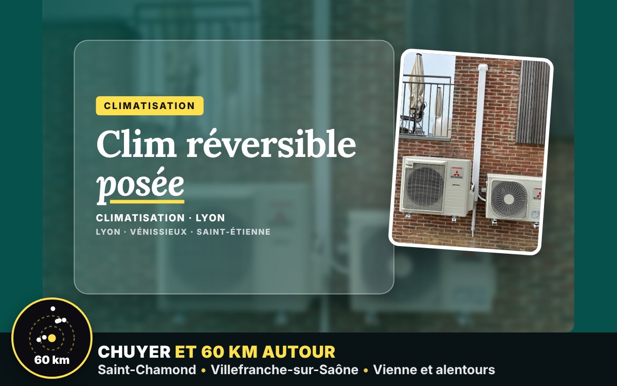 Notre équipe va installer votre climatisation réversible à Écully