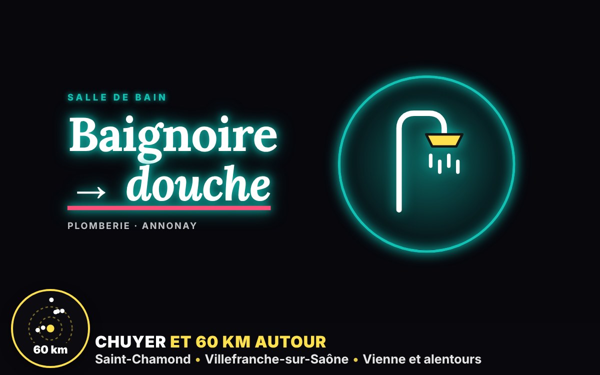 Notre équipe va remplacer votre baignoire par une douche à Écully