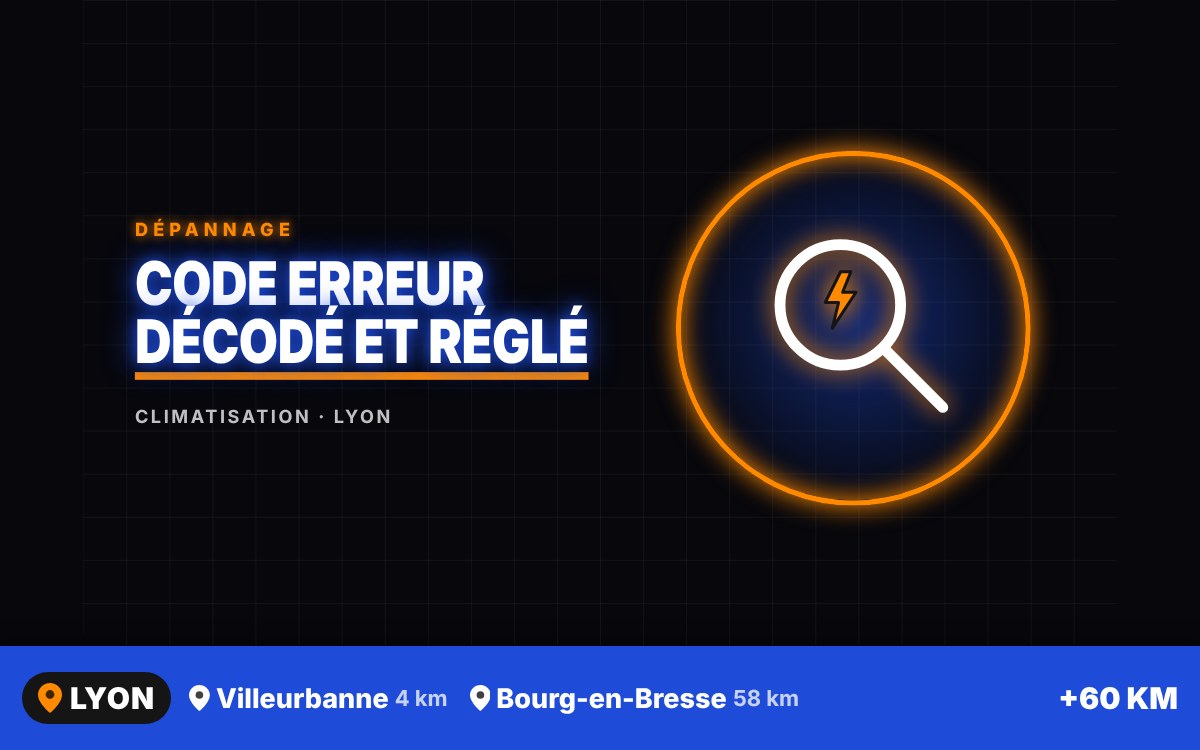 Je vais diagnostiquer le code erreur affiché par votre climatisation à Bourg-en-Bresse