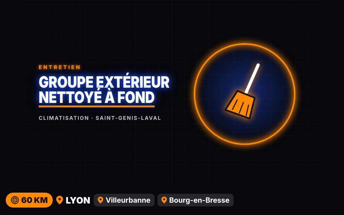 Je vais nettoyer le groupe extérieur de votre climatisation à Écully