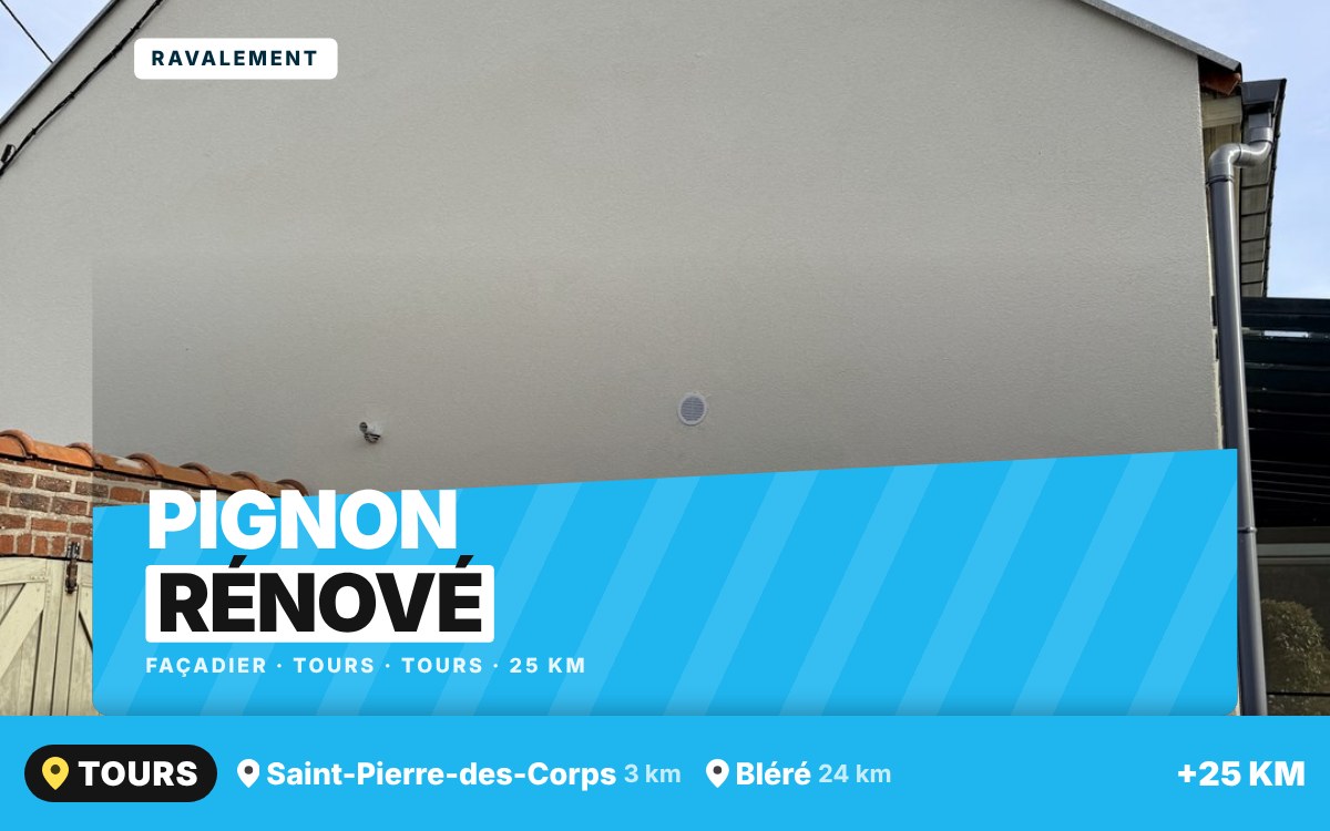 Je vais ravaler le pignon de votre maison à Tours