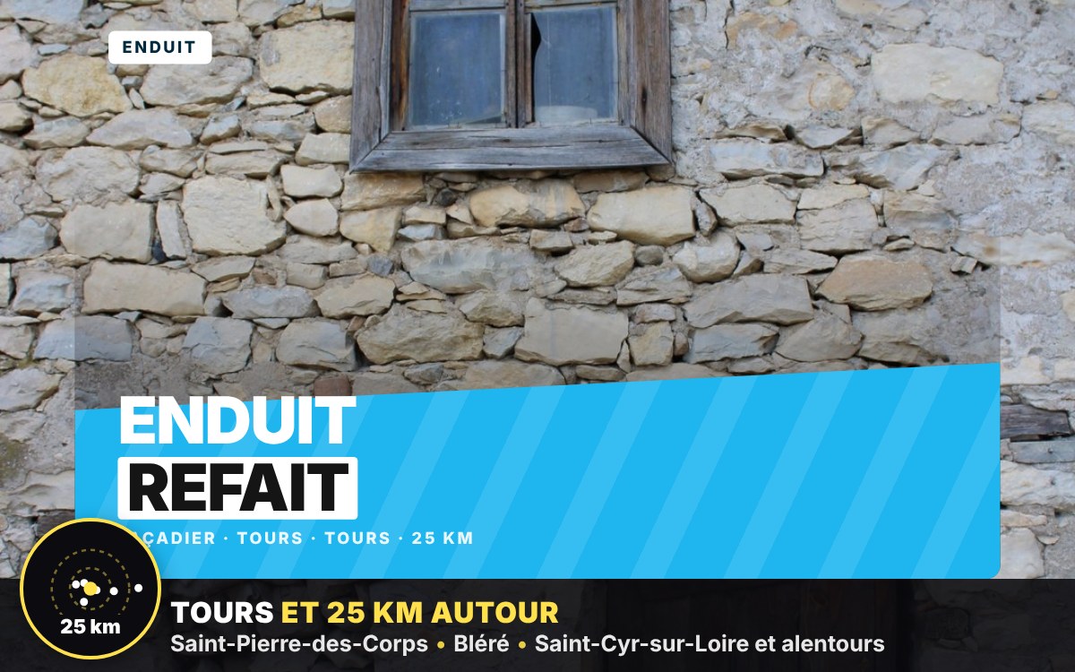 Je vais refaire l'enduit de votre façade à Tours
