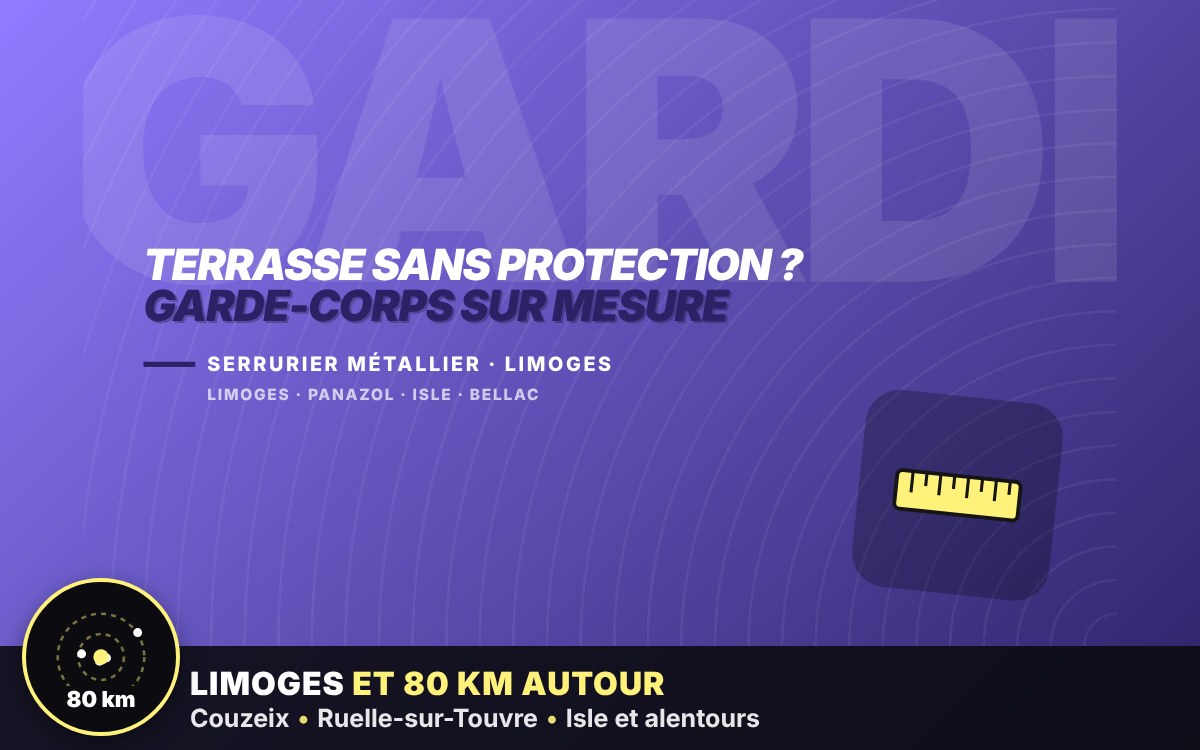 Je vais fabriquer et poser votre garde-corps métallique à Angoulême