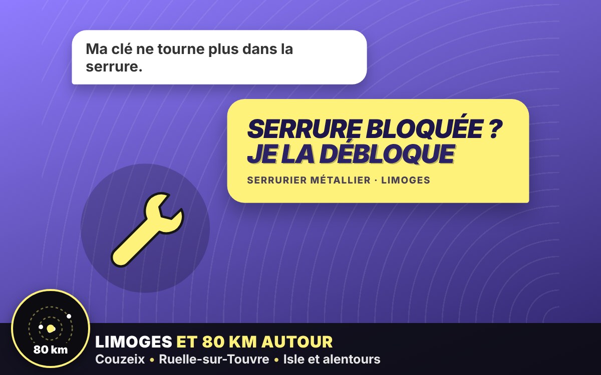 Je vais débloquer votre serrure grippée ou coincée à Angoulême