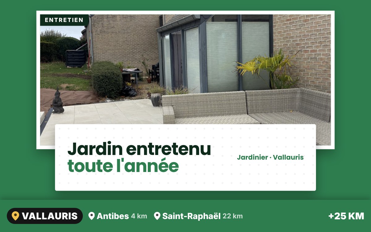 Je vais entretenir votre jardin toute l'année à Nice