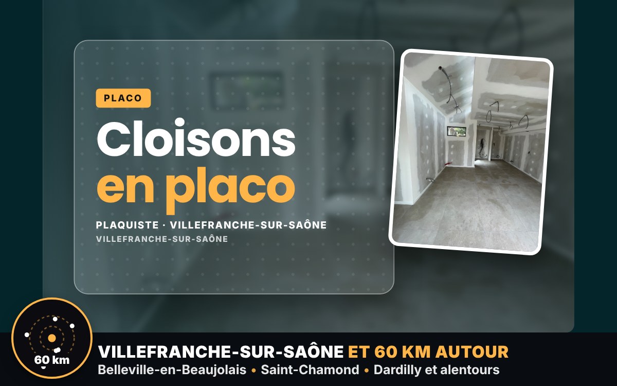 Je vais monter vos cloisons et doublages en placo à Écully