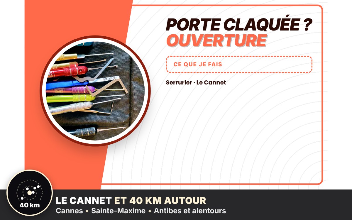 Je vais ouvrir votre porte claquée ou bloquée à Fréjus