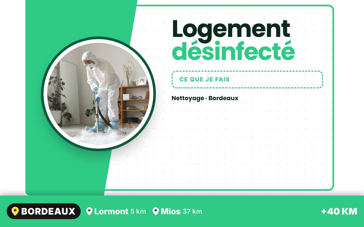 Je vais désinfecter votre logement à Bègles