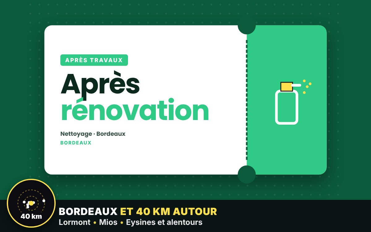 Je vais enlever la poussière après votre rénovation à Bègles