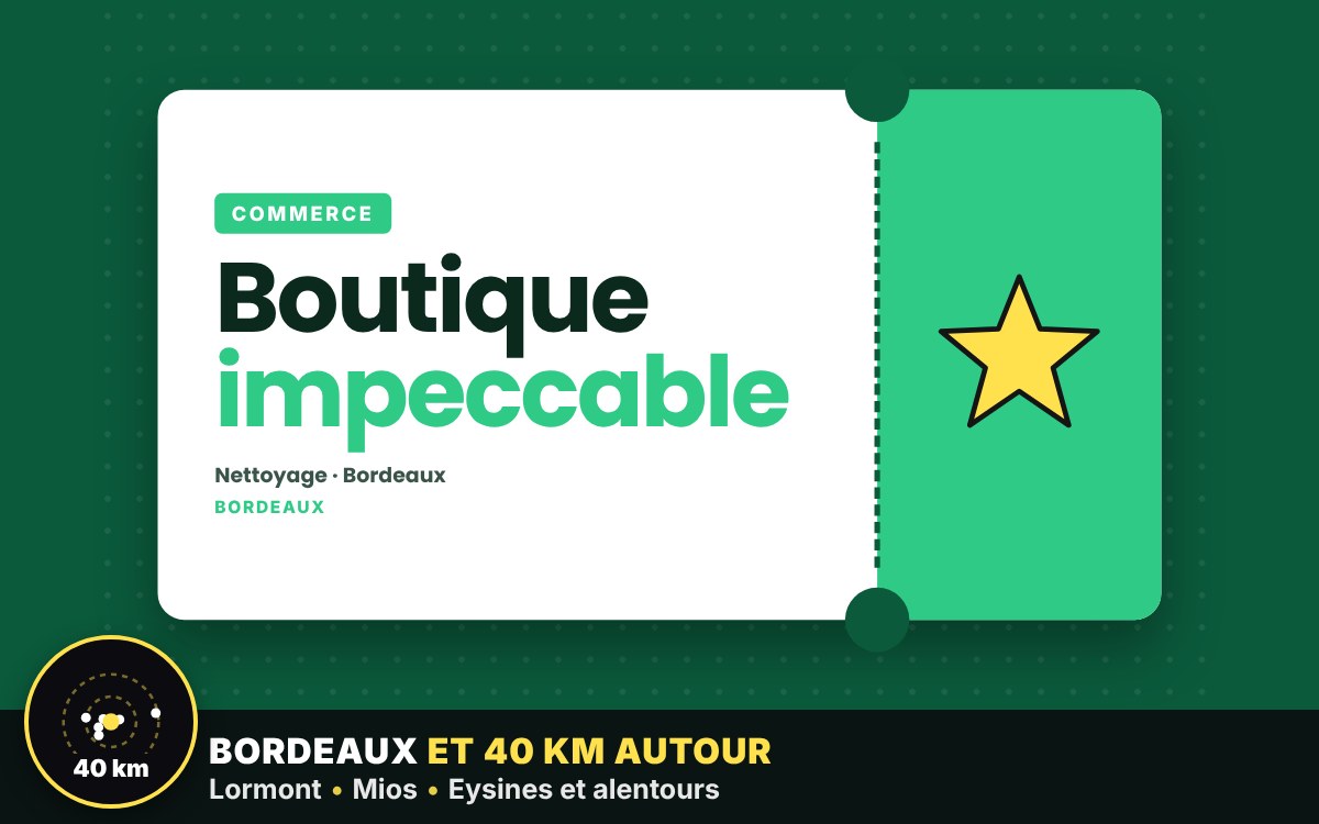 Je vais nettoyer votre commerce ou boutique à Bègles