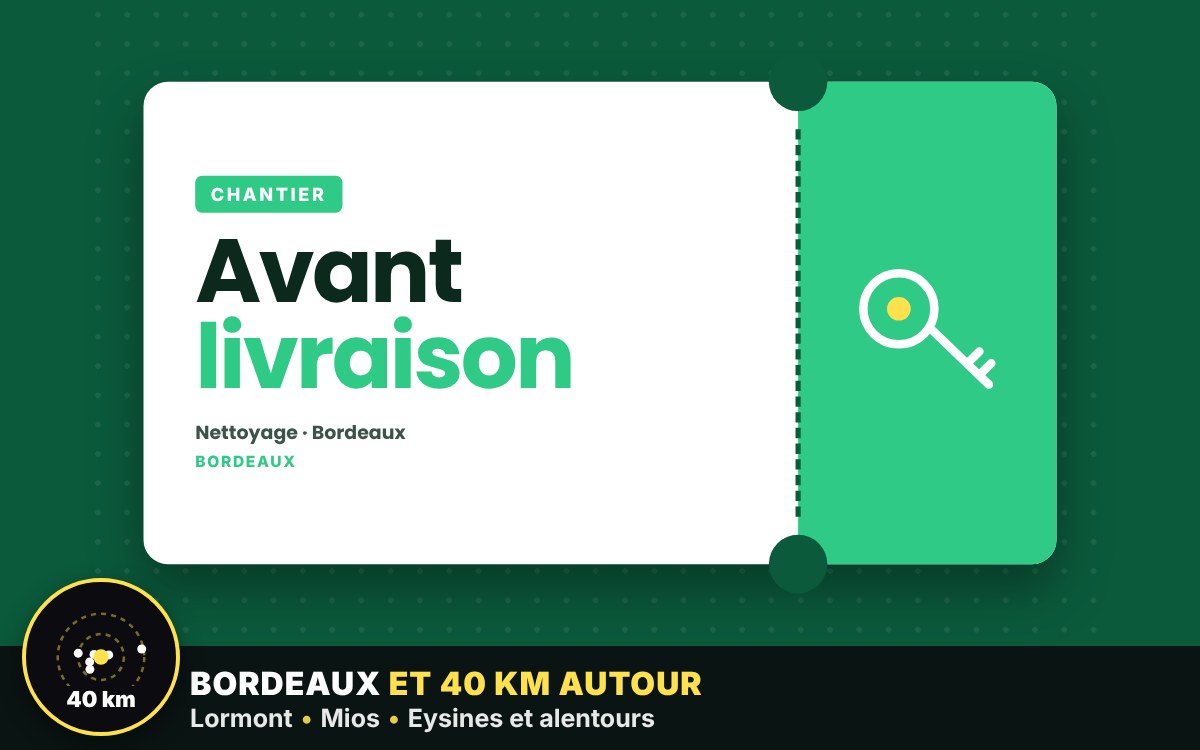 Je vais préparer votre chantier avant la livraison à Bègles