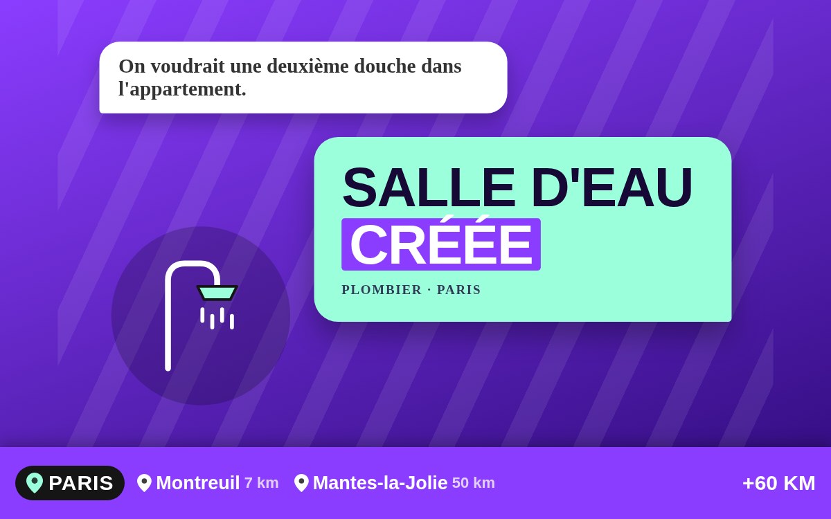 Je vais créer l'alimentation et l'évacuation d'une nouvelle salle d'eau à Meaux