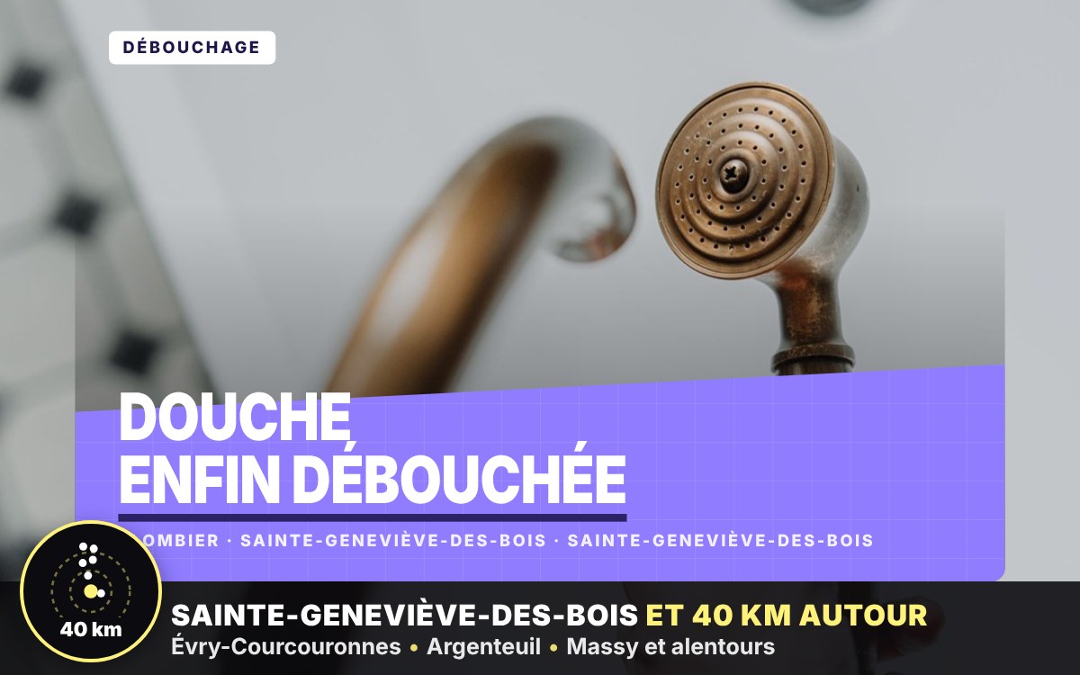 Je vais déboucher votre douche ou votre baignoire à Étampes