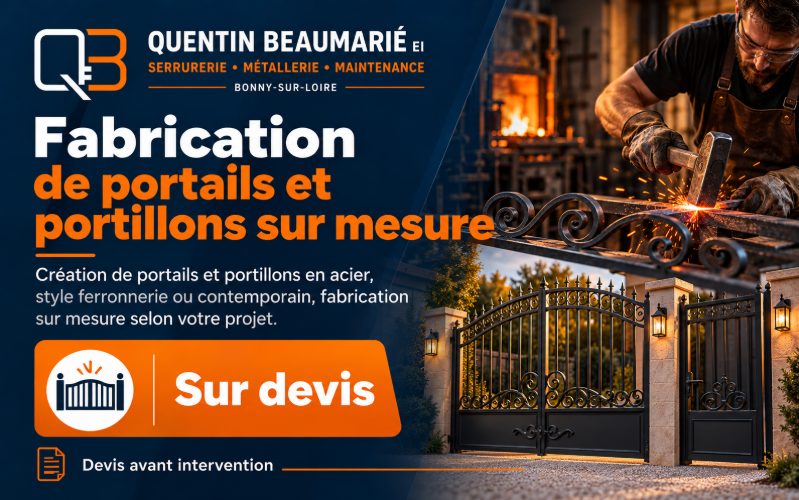 Fabrication de portails et portillons en fer forgé à Faverelles