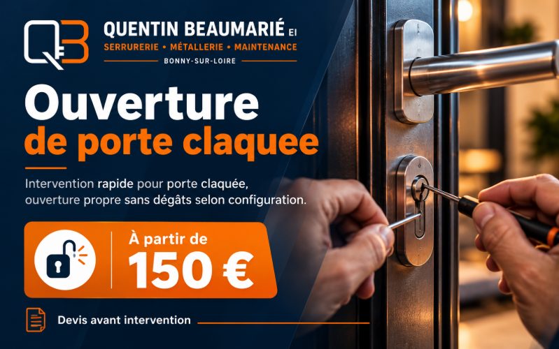 Ouverture de porte claquée à Faverelles