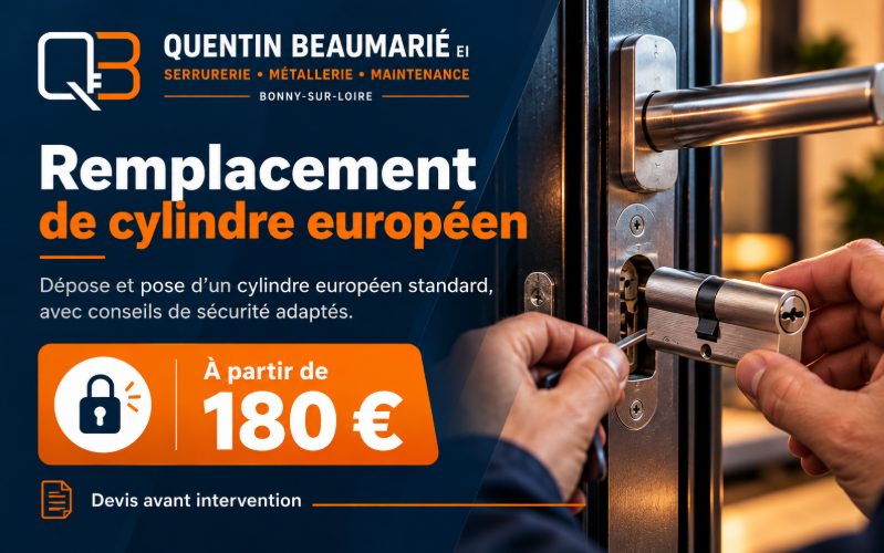 Remplacement de cylindre européen à Faverelles