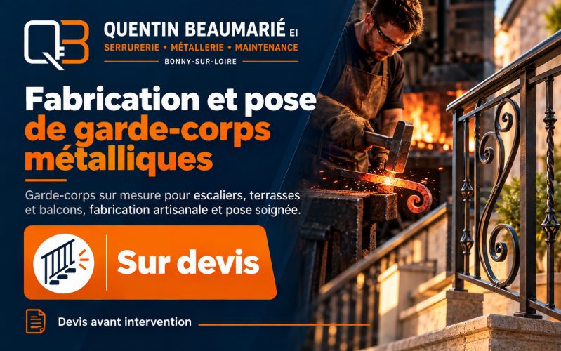 Fabrication de garde-corps et rampes en ferronnerie à Faverelles
