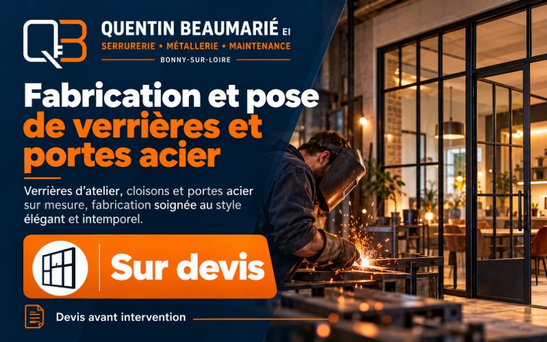 Verrières artisanales et portes en acier sur mesure à Faverelles