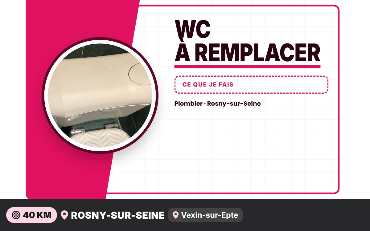 Je vais remplacer vos WC à Val-de-Reuil