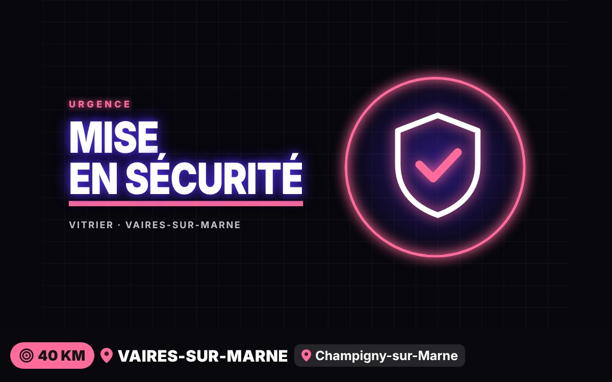 Je vais mettre en sécurité une vitre brisée à Meaux