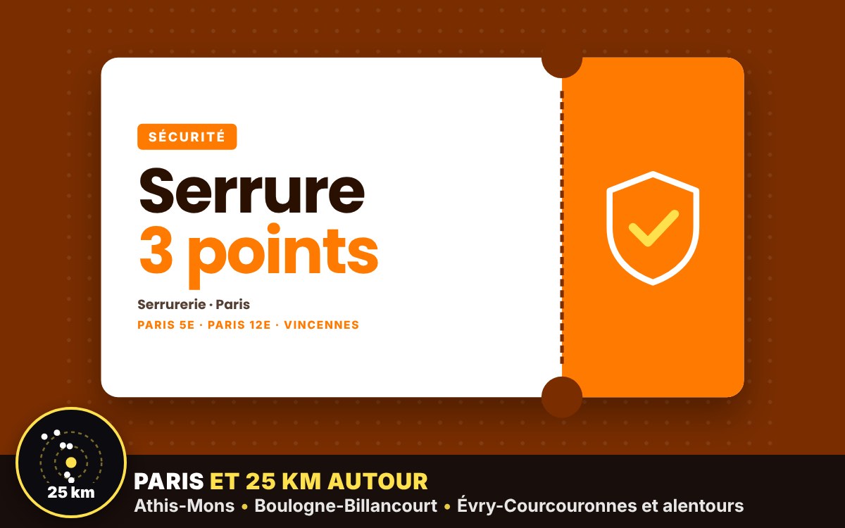 Je vais poser une serrure 3 points sur votre porte d’entrée à Paris