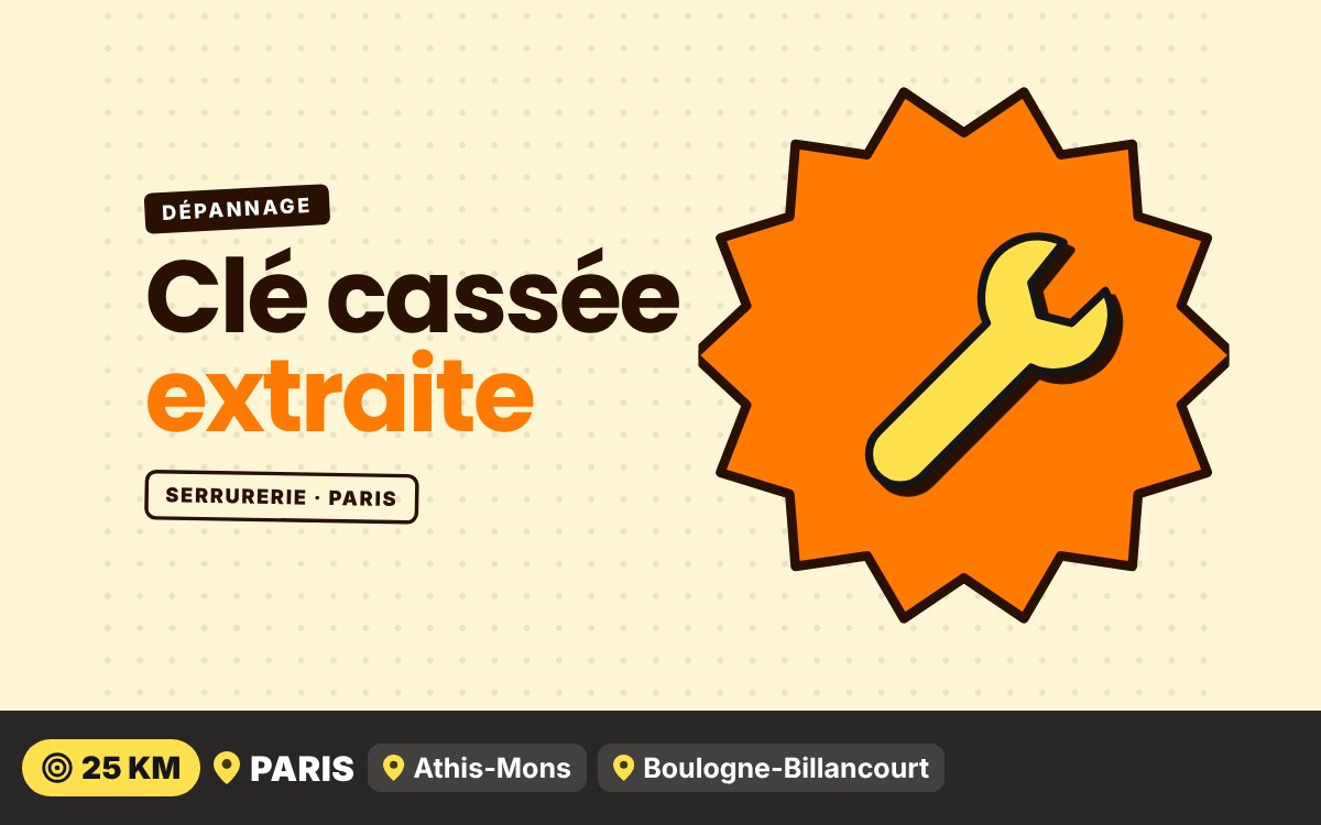 Je vais extraire la clé cassée coincée dans votre serrure à Melun
